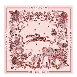 Forêt Longchamp Silk scarf 90 , Ebony - Silk