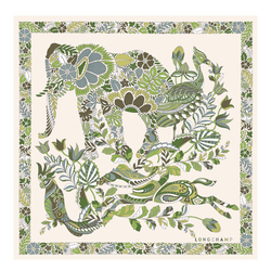 Forêt Longchamp Silk scarf 50 , Laurel - Silk