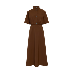Vestido , Popelina t&eacute;cnica - Caf&eacute;