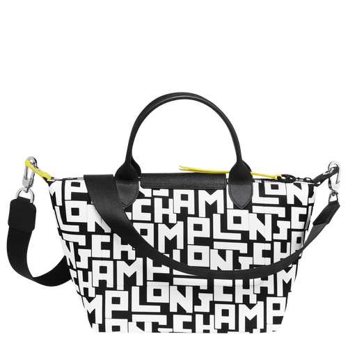 Longchamp Black/White Le Pliage Lgp Nylon Clutch Bag at FORZIERI