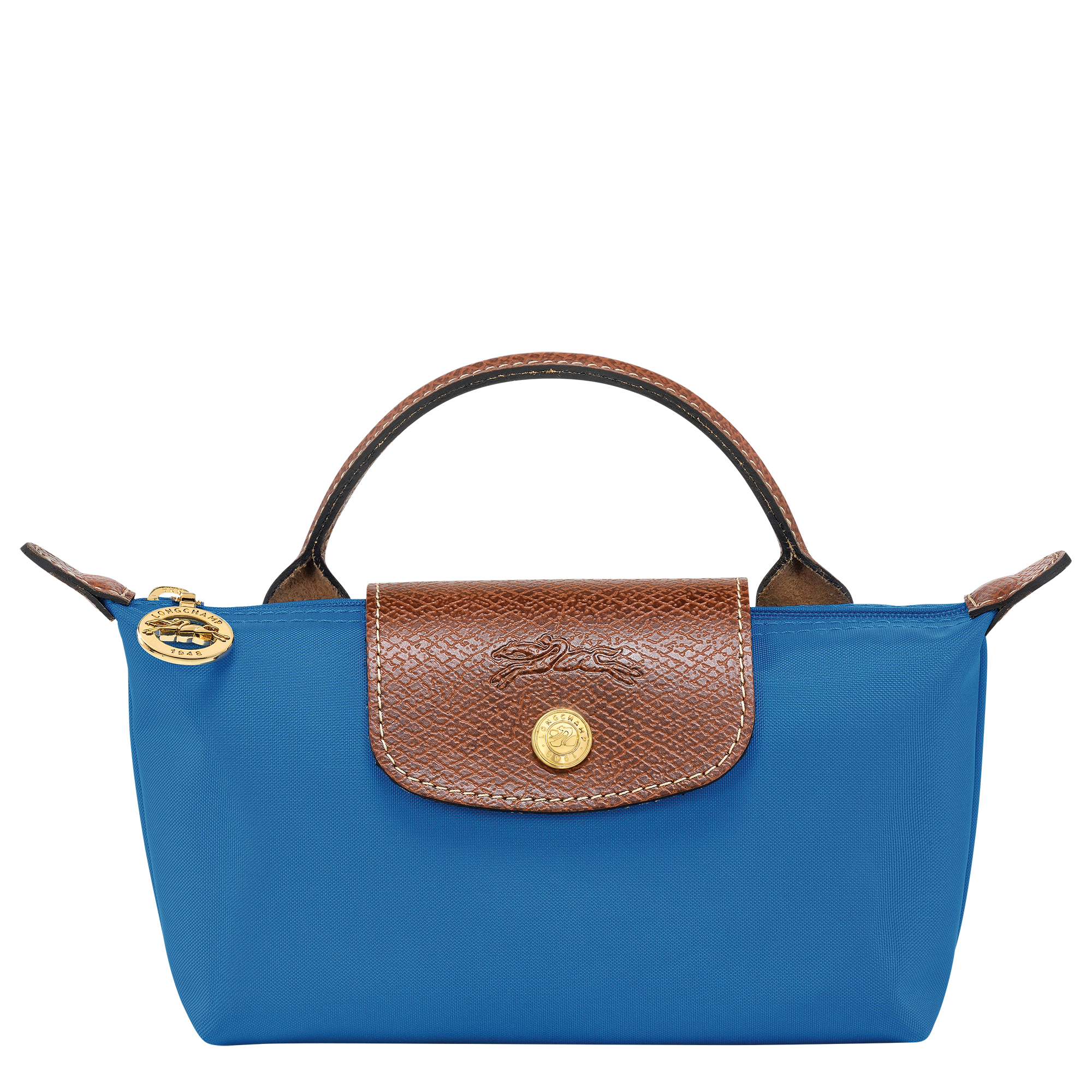 Longchamp Le Pliage Original Mini Pouch with Handle Cobalt Blue Recycled  Canvas