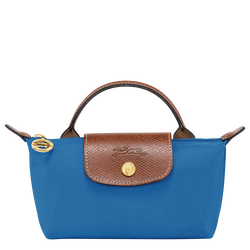 Longchamp Le Pliage Original Mini Pouch with Handle Cobalt Blue Recycled  Canvas