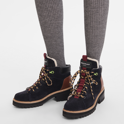 Le Pliage baroudeuse Boots , Navy - Leather