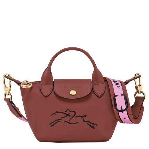 Sac à main XS Le Pliage Xtra , Cuir - Acajou - Vue 1 de 6