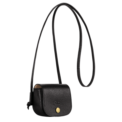 Épure Coin purse with leather lace , Black - Leather - View 3 of  4