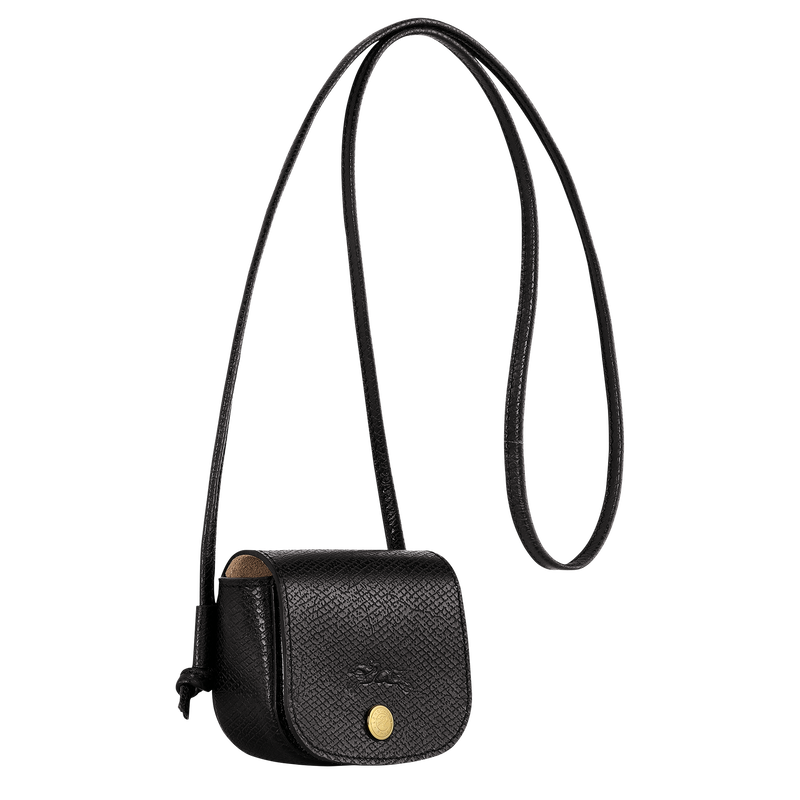 Épure Coin purse with leather lace , Black - Leather  - View 3 of 4