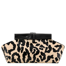 Le Roseau S Pouch , Black/Beige - Leather