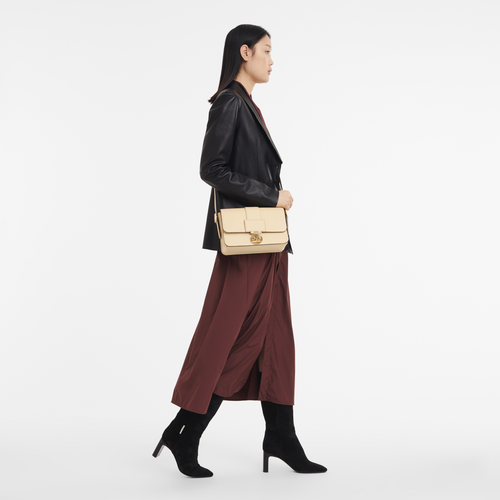 Box-Trot M Crossbody bag , Straw - Leather - View 2 of  6