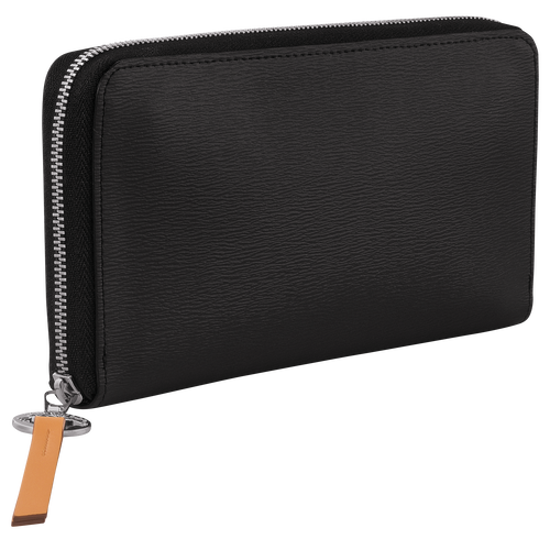 Le Pliage City Wallet with zip around, Black