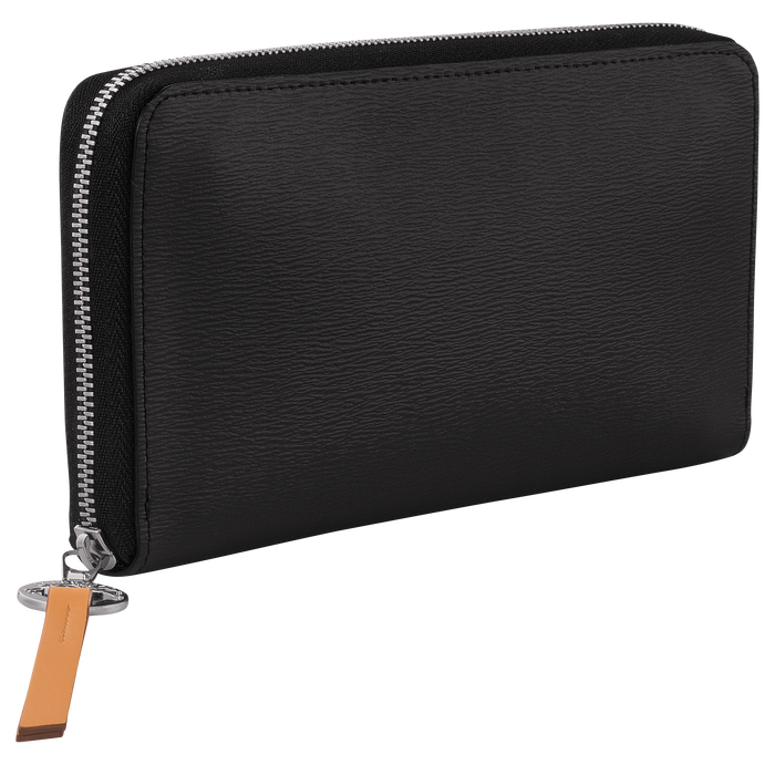 Le Pliage City Wallet with zip around, Black