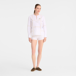 Blouse , White - Poplin embroidered