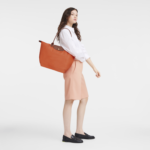 Le Pliage Original L Tote bag , Orange - Recycled canvas - View 2 of 7