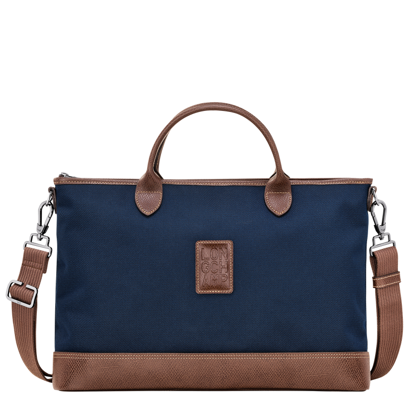 Boxford S Briefcase , Blue - Recycled canvas  - View 1 of 5