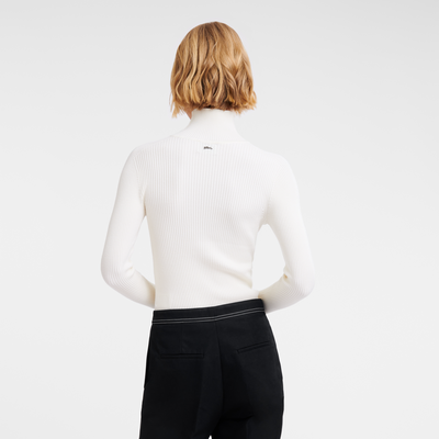 null Jersey ajustado con cuello alto, Crudo