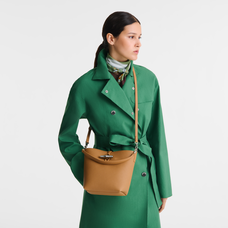 Le Roseau XS Bucket bag , Walnut - Leather  - View 2 of  6