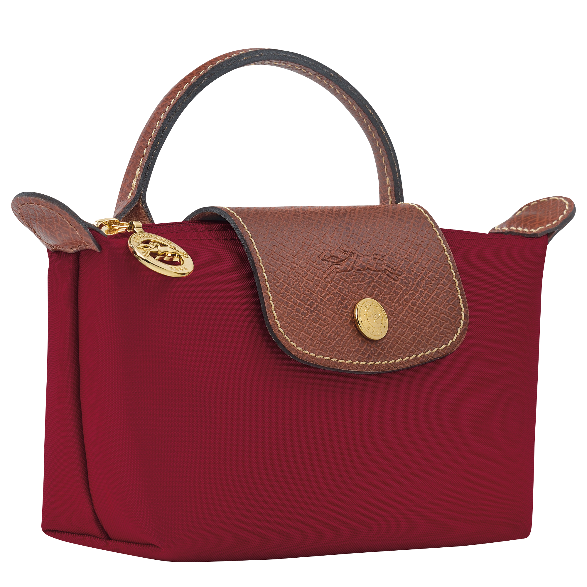 Longchamp Leather Trim Toiletry Bag in Red