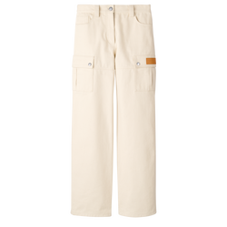 Pantaloni , Gabardine di cotone - Greggio
