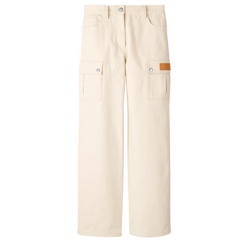 Pantalones , Gabardina de algodón - Crudo - Vista 1 de 4