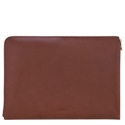 Pochette ordinateur Le Foulonn&eacute; , Cuir - Caf&eacute;