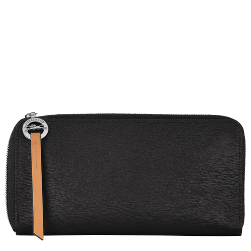Le Pliage City Wallet with zip around, Black