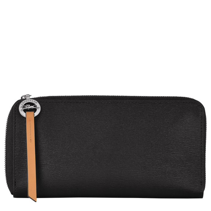 Le Pliage City Wallet with zip around, Black