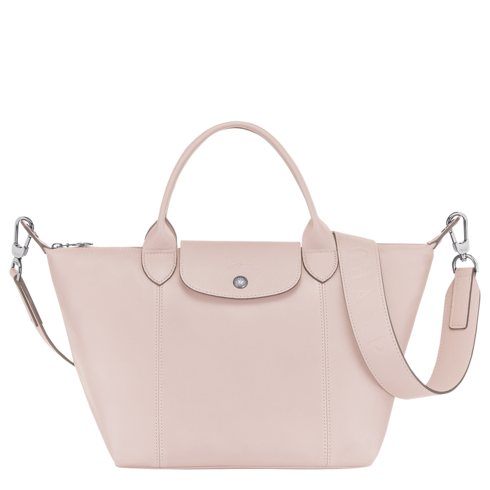 Le Pliage Cuir Top handle bag S, Pale Pink