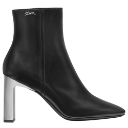 Longchamp Métal High heel low boots , Black - Leather