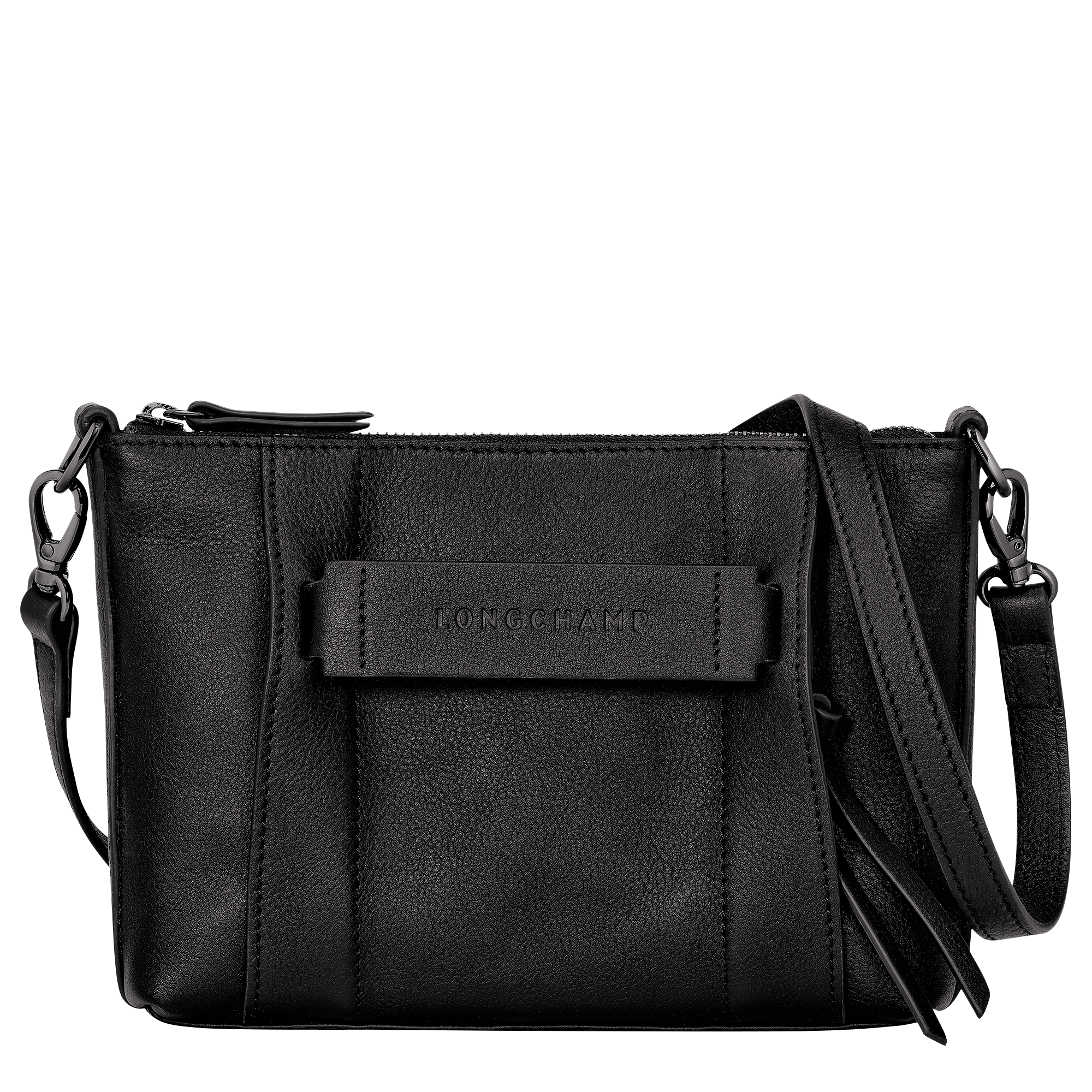 Longchamp 3D 斜背袋 S, 黑色