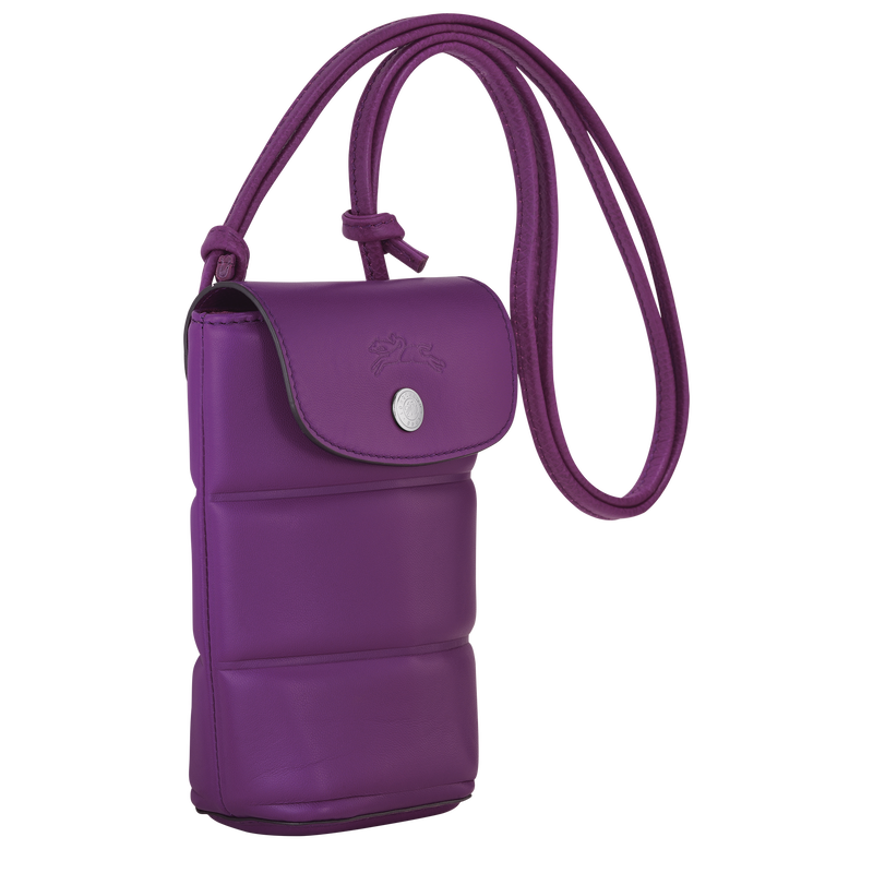 Le Pliage Xtra Phone case , Violet - Leather  - View 3 of  4