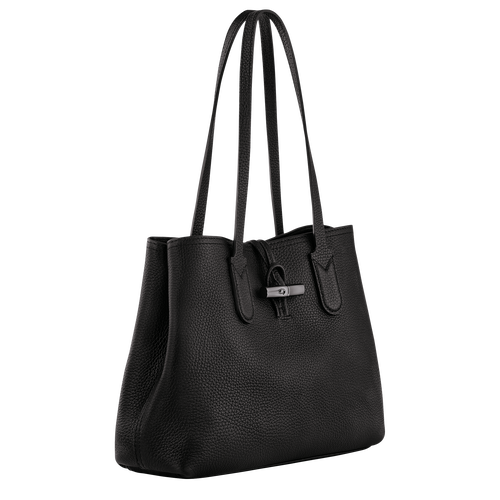 Longchamp Medium Roseau Leather Tote Black