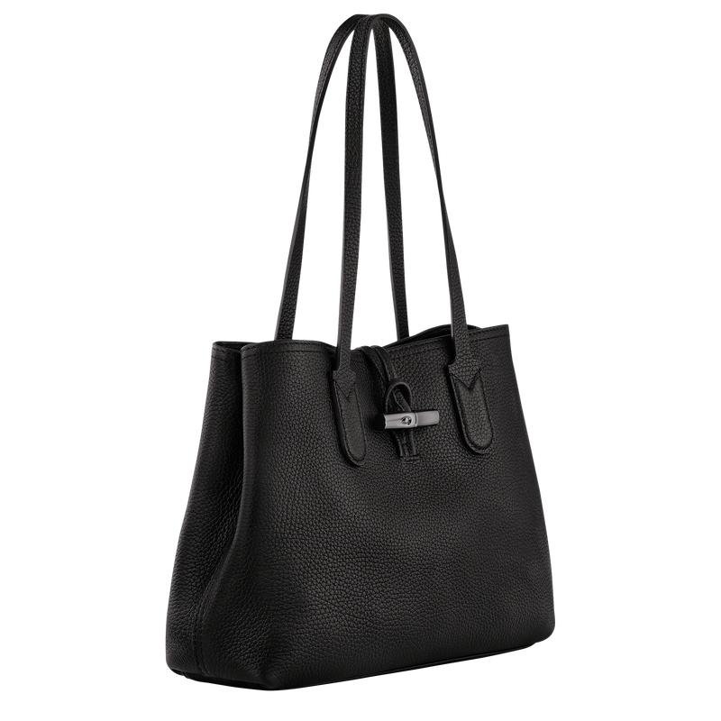Le Roseau Essential M Tote bag , Black - Leather  - View 3 of  5