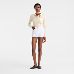 Shorts , White - Gabardine