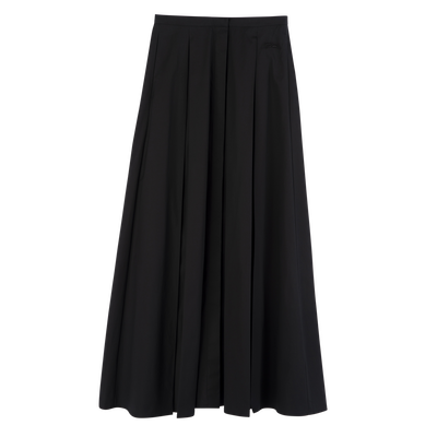Falda midi , Popelina de algod&oacute;n - Negro