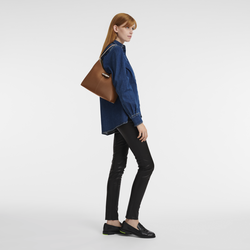 Roseau M Hobo bag , Cognac - Leather