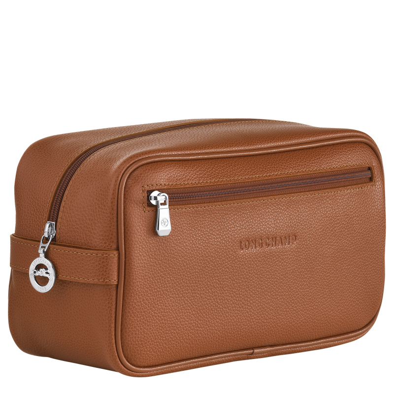 Le Foulonn&eacute; Toiletry case , Caramel - Leather  - View 2 of  3