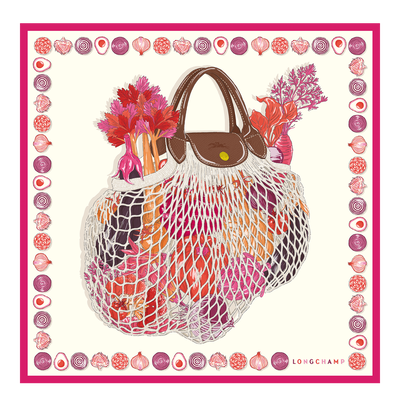 La bolsa de malla Gourmet Pañuelo de seda 70 , Seda - Rosa