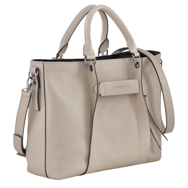 Sac &agrave; main L Longchamp 3D , Cuir - Argile  - Vue 3 de 5