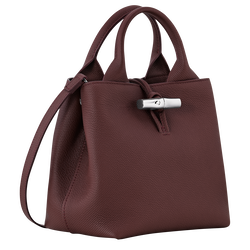 Le Roseau S Handbag , Burgundy - Leather