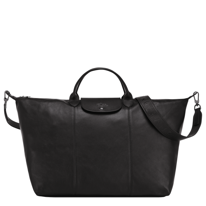 Le Pliage Cuir Travel bag L, Black