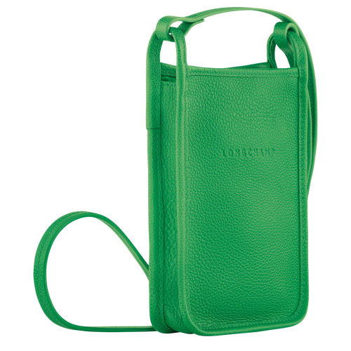 Mobiltelefon-Etui mit Lederbändchen Le Foulonné , Leder - Rasen - Ansicht 3 von 4