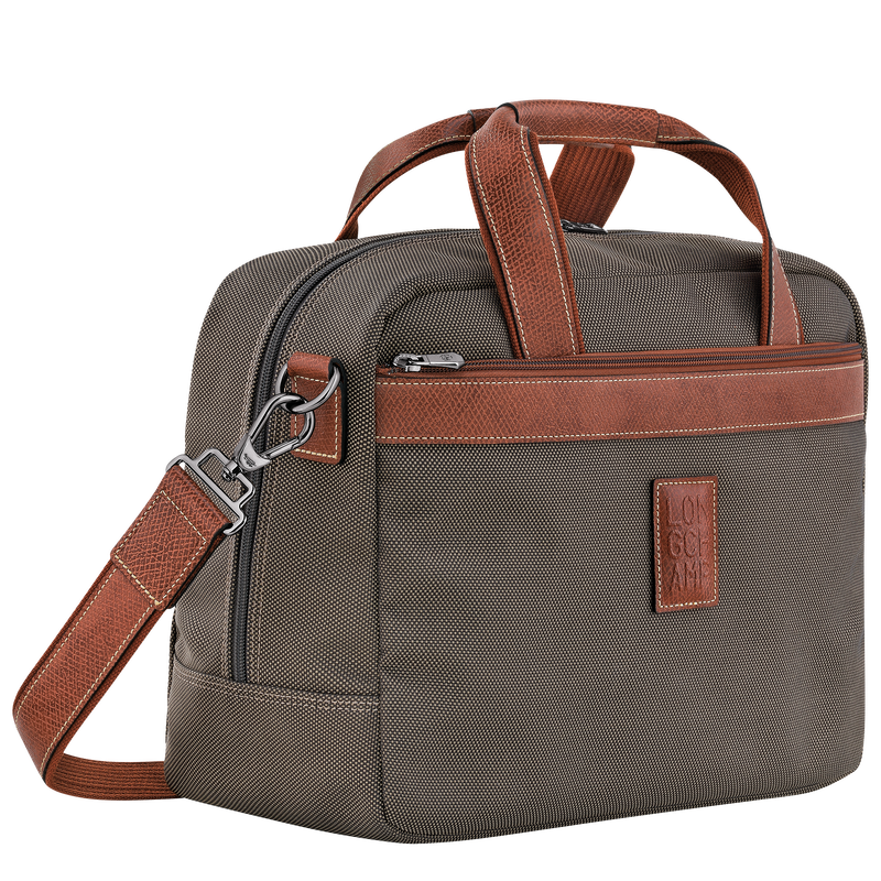 Reisetasche S Boxford , Recyceltes Canvas - Braun  - Ansicht 3 von 6