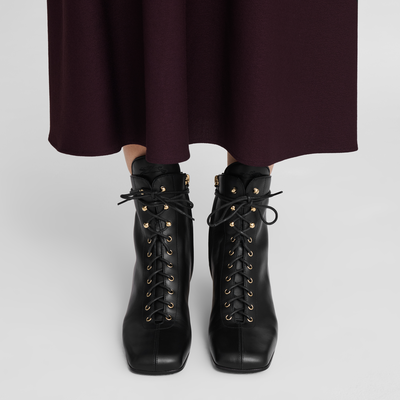 Stiefelette mit hohem Absatz La Patineuse , Leder - Schwarz