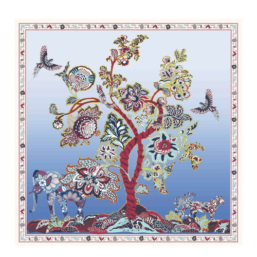 Silk scarf, Blue - View 1 of 1 Silk scarf, Blue, hi-res - View 1 of 1