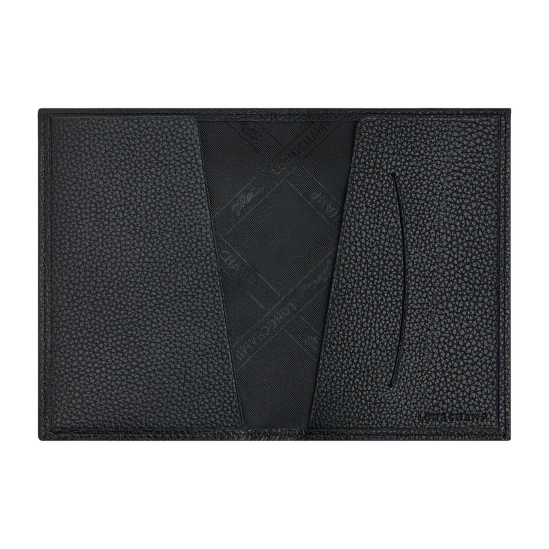 Le Foulonn&eacute; Passport cover , Black - Leather  - View 4 of 4