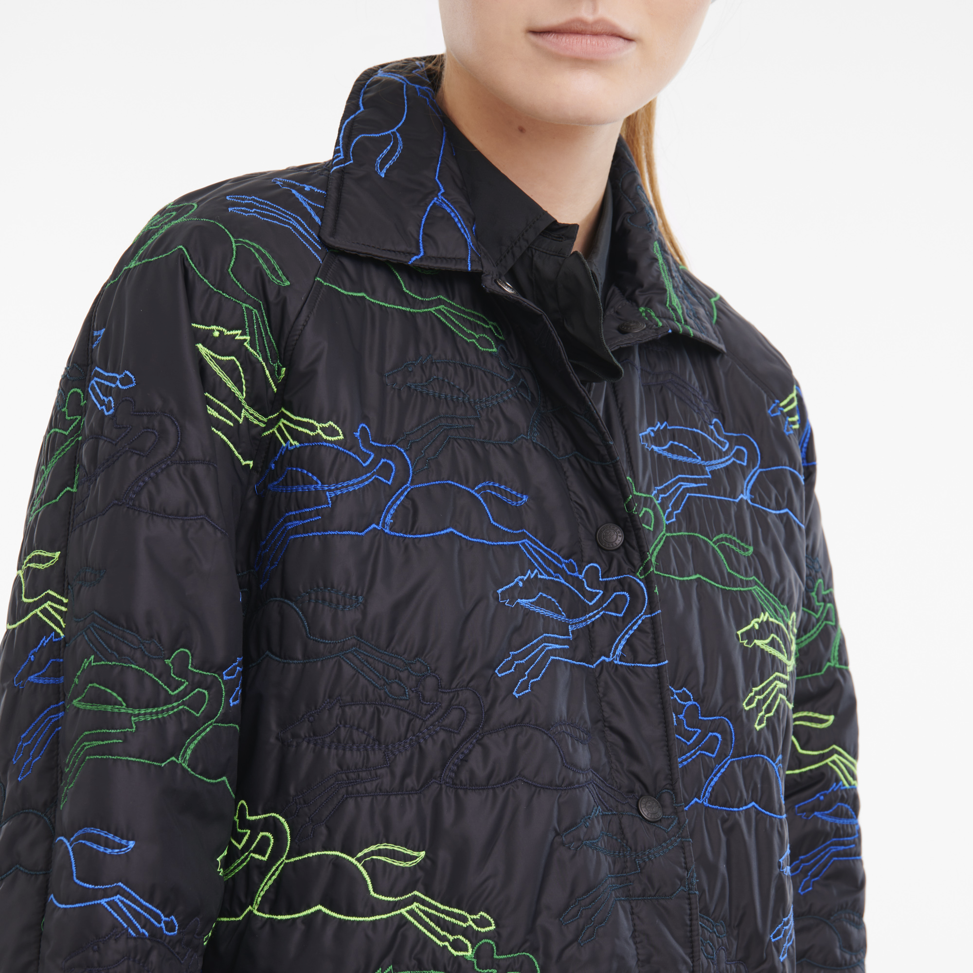 Jacket Black - Embroidered (60968CHB001T36) | Longchamp US