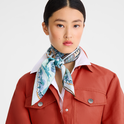 Orto Longchamp Foulard di seta 90,  Marine