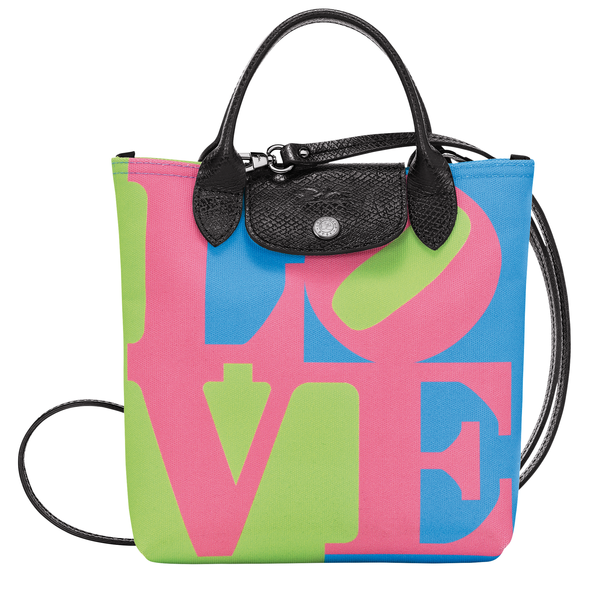 Longchamp x Robert Indiana Crossbody bag XS, Pink