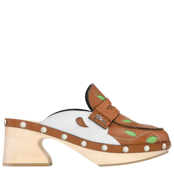 La Cigale 系列 木履鞋 , 白蘭地酒色 - 皮革
