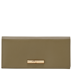 Le Roseau Long continental wallet , Olive - Leather