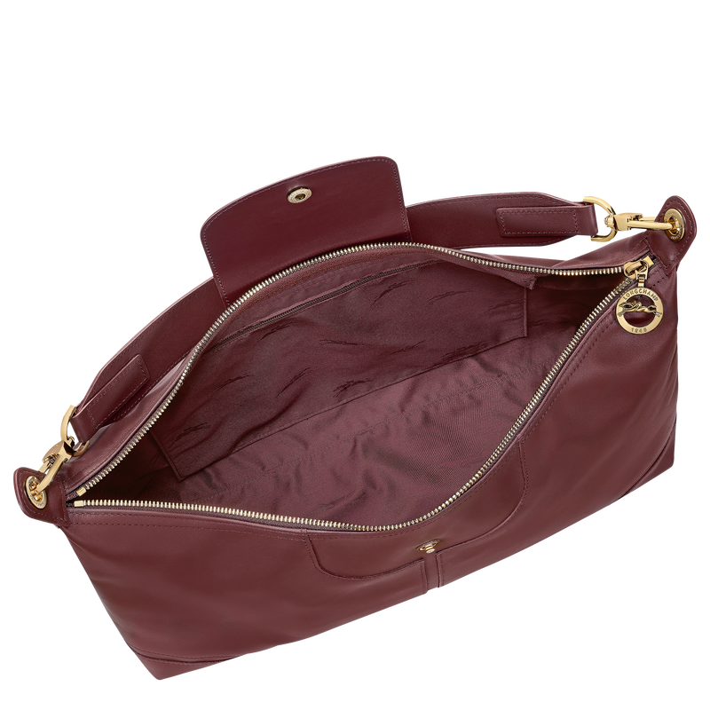 Le Pliage Xtra Schoudertas XL , Bordeauxrood - Leder  - Weergave 4 van  4